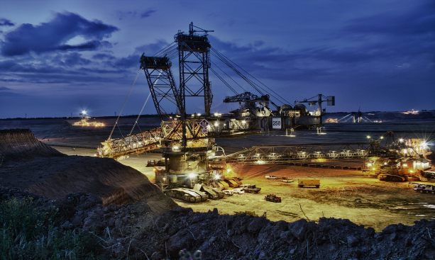 Excavators work on a Brown Coal Open Pit