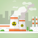 Cartoon nuclear energy plant 