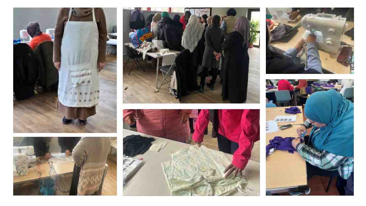 Various images of the participants and their designs